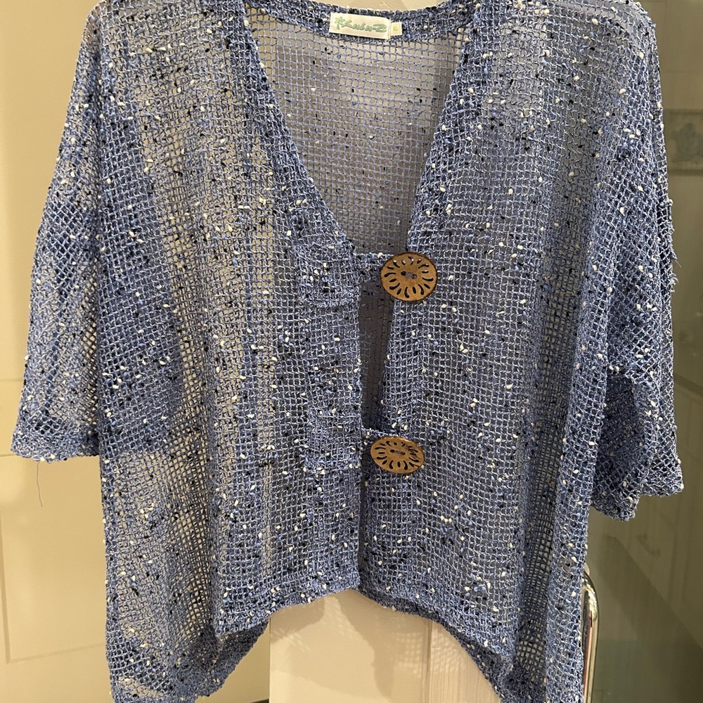 Lulu-B Blue Boxy Oversized Blouse